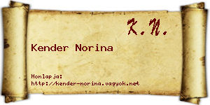 Kender Norina névjegykártya
